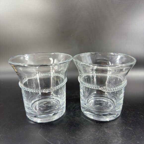 JULISKA GLASSWARE Amalia Clear Hand Blown Tumbler Drinking Glasses Set 2 Swirls - Picture 12 of 16